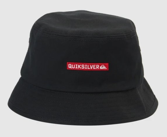 Quiksilver Men's DNA Bucket Hat
  in black with red logo from front