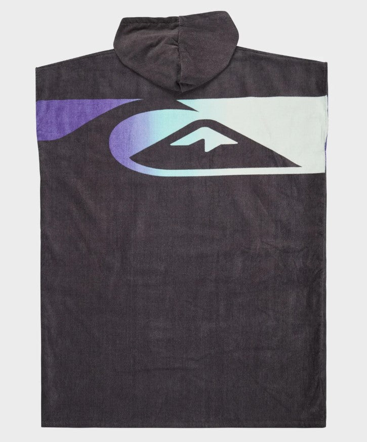 Quiksilver Mens Hooded Towel in iron gate colourway from rear
