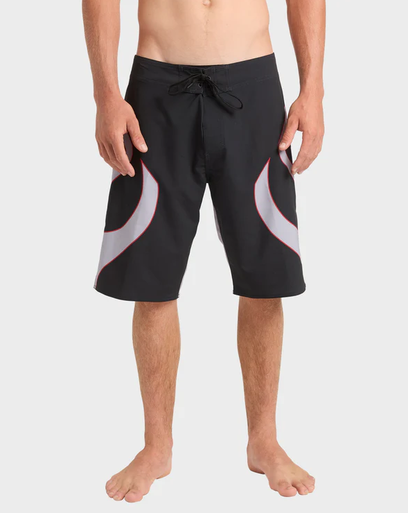 Quiksilver Interceptor 21" Men's Boardshorts in black with grey and red detail