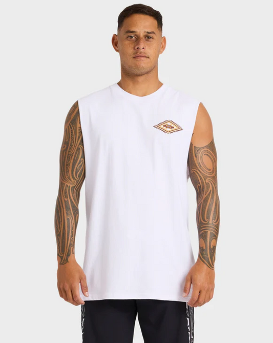 Quiksilver Tai Kehu Patiki Muscle Top - Kehu Butler range in white from front