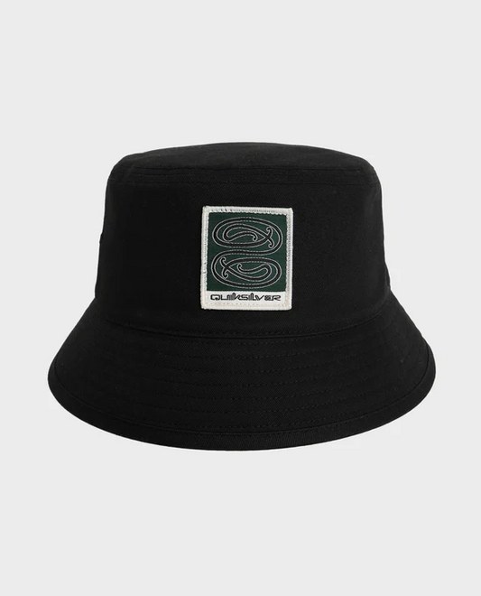 Quiksilver Tai Kehu Tuna-Heke Bucket Hat in black with maori design on patch logo