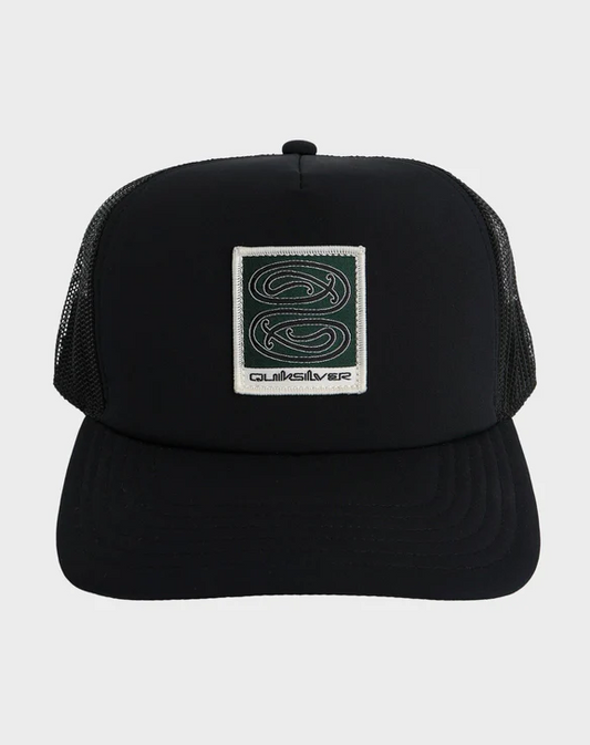 Quiksilver Tai Kehu Tuna-Heke Trucker Cap in black from the front