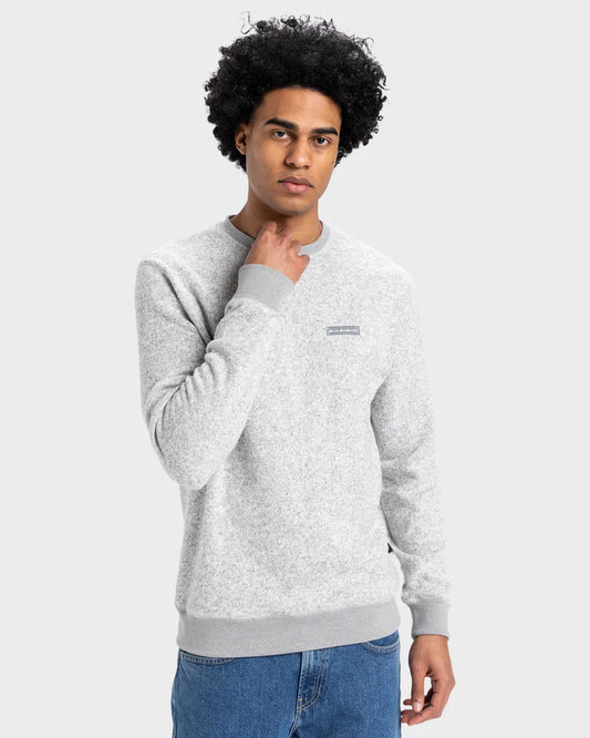 Quiksilver Mens Keller Crew Neck Jumper in light heather grey