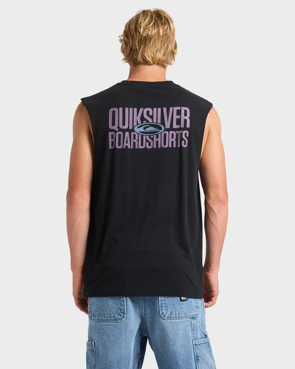Quiksilver Mega Stack Muscle Top in black from rear