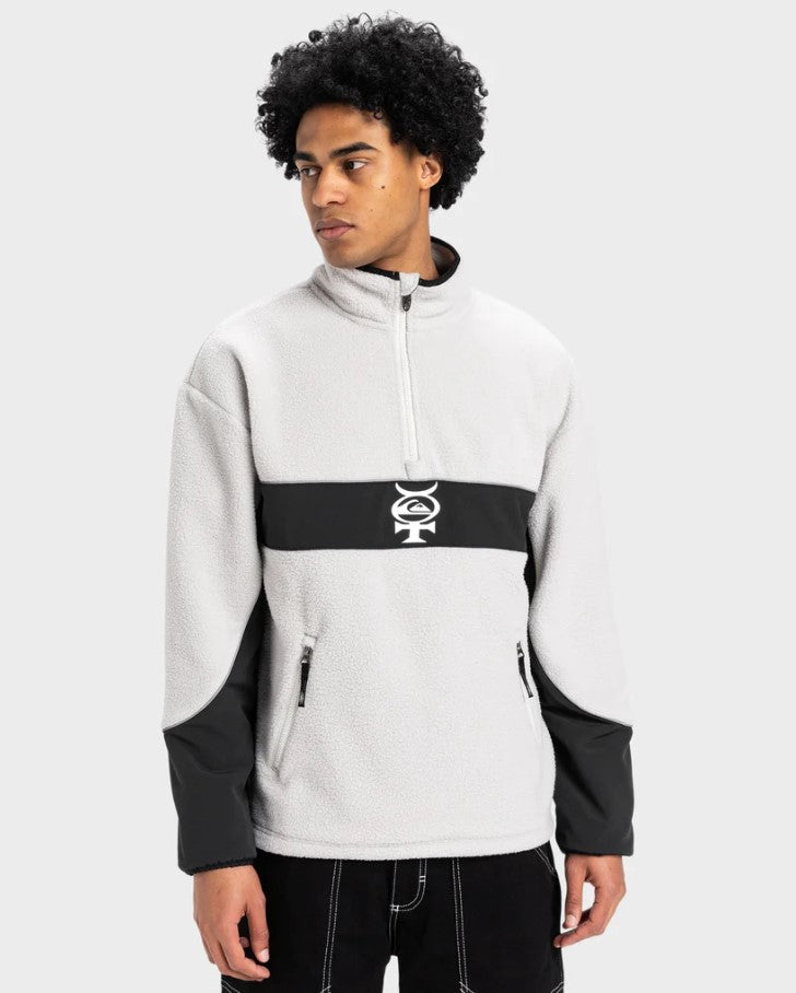 Quiksilver Mercury Half Zip Polar Fleece in lunar rock colourway