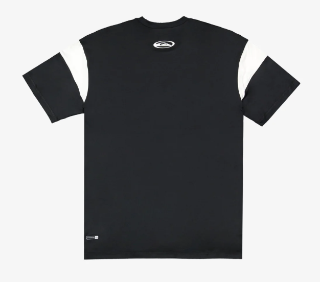 Quiksilver Mercury UPF Surf Rash Tee in black with white detail from rear