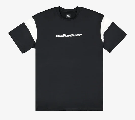 Quiksilver Mercury UPF Surf Rash Tee in black with white detail