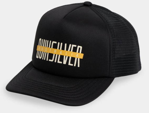 Quiksilver Mini Mesh Youth (8-16) Trucker Cap in black with Quiksilver Australia print on the front