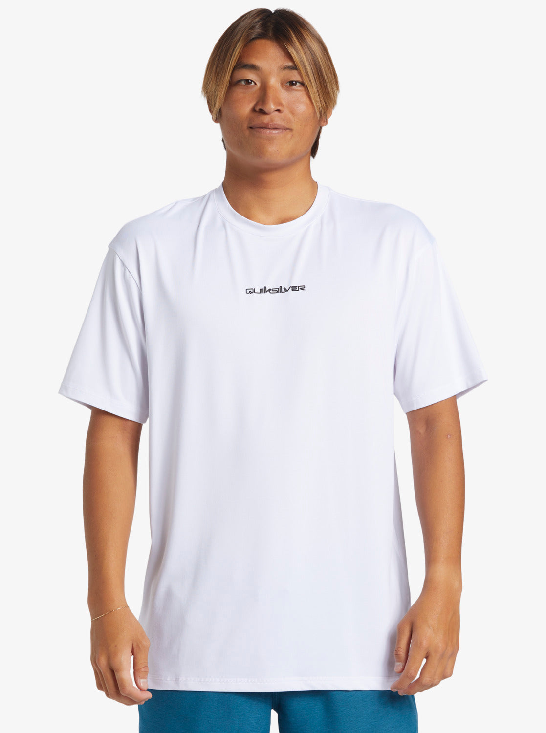 Quiksilver Mix Session Lycra Rash Tee in white from front