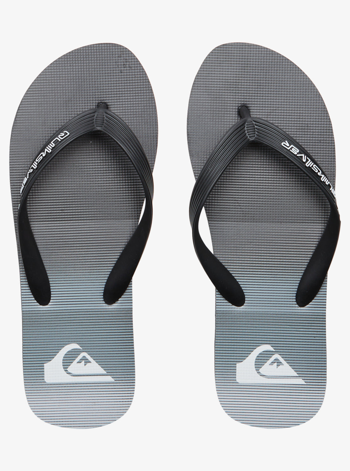 Quiksilver Molokai Stripe Jandals in black, grey and black  colourway