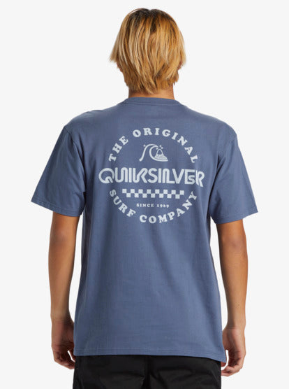 Quiksilver Omni Checked Mor Tee in vintage blue from rear