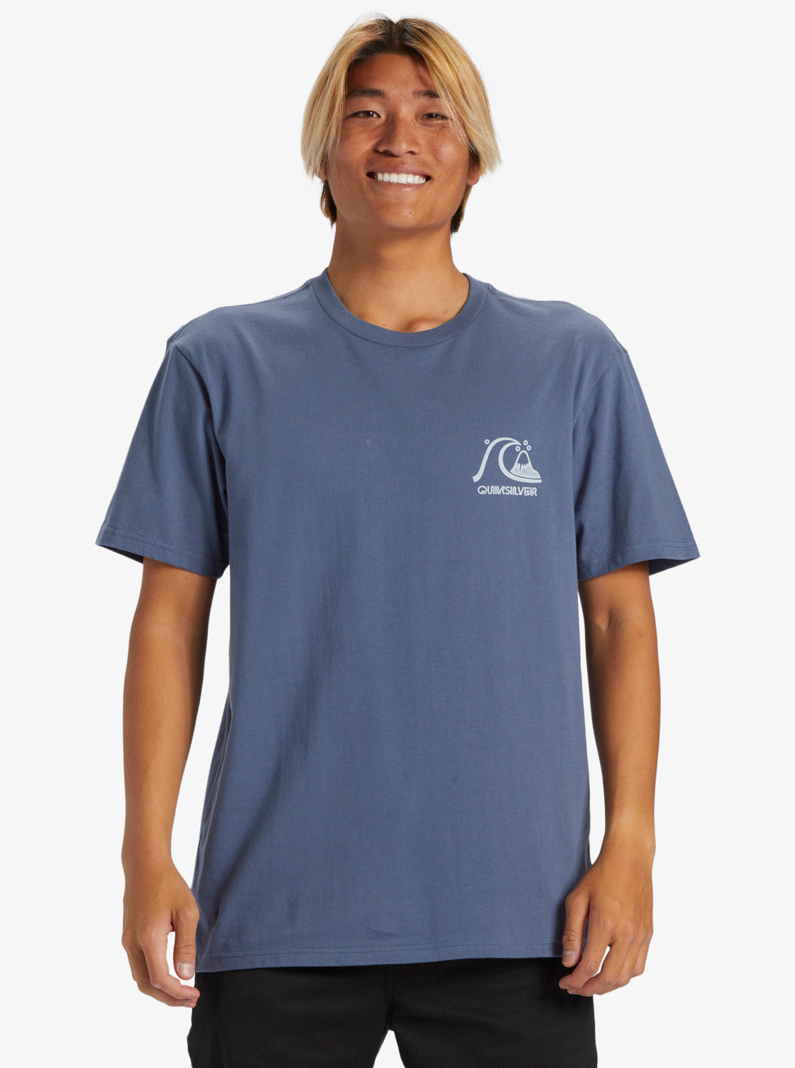 Quiksilver Omni Checked Mor Tee in vintage blue from front