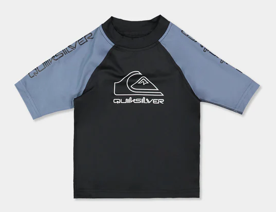 Quiksilver On Tour Short Sleeve Boys Rashie in china blue colourway from front