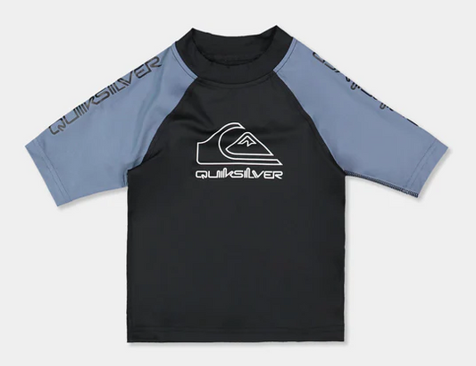 Quiksilver On Tour Short Sleeve Boys Rashie in china blue colourway from front