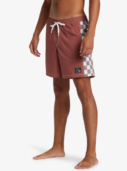 Quiksilver Original Arch 17" Volley Shorts in henna colour showing front/side view