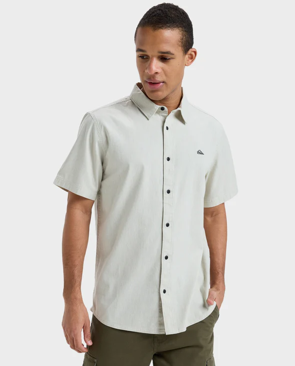 Quiksilver MW Premium Stretch Short Sleeve Shirt in moonstruck colourway from front