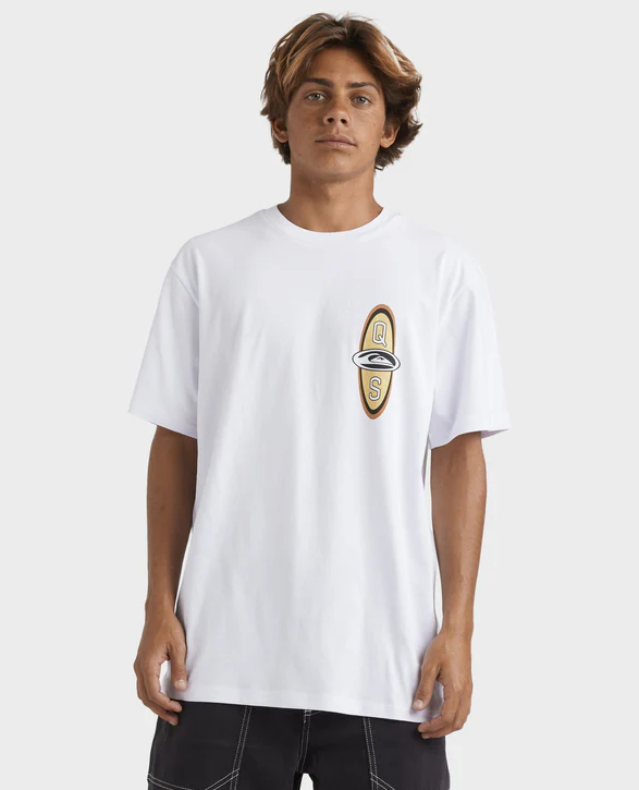 Quiksilver QS On Board Men's T-Shirt in white on model from front