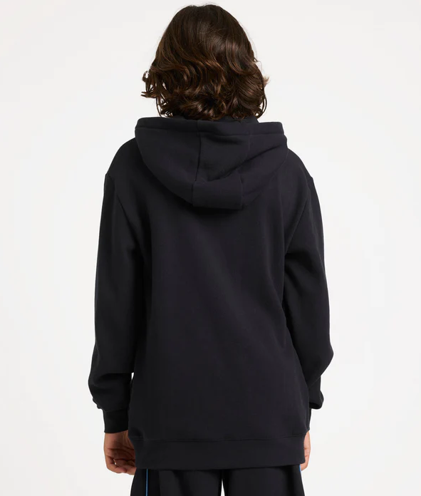 Quiksilver Reflex Youth Hoodie in black with blue print from rear