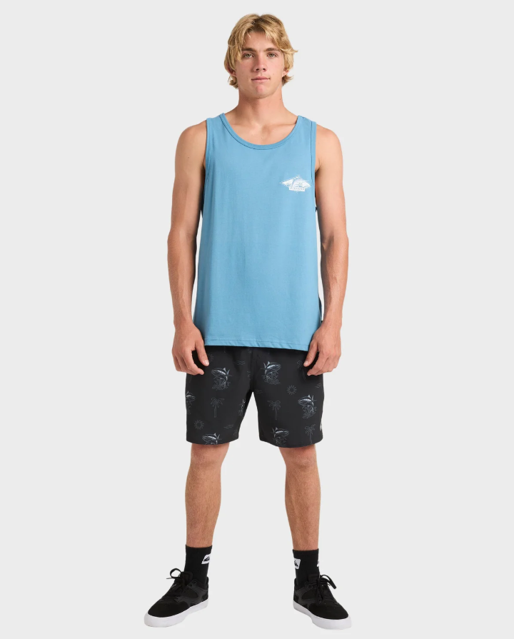 Quiksilver Rough Seas Tank in airforce blue from front