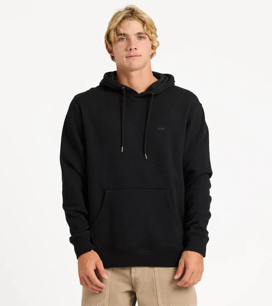 Quiksilver Saltwater Hoodie in black on model from front