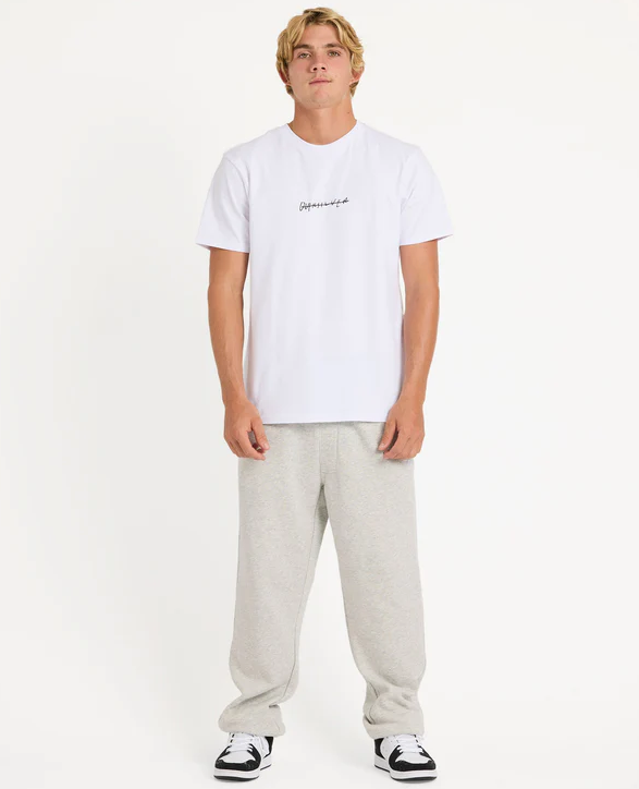 Quiksilver Saltwater Jogger Track Pants
in light grey heather on model from front