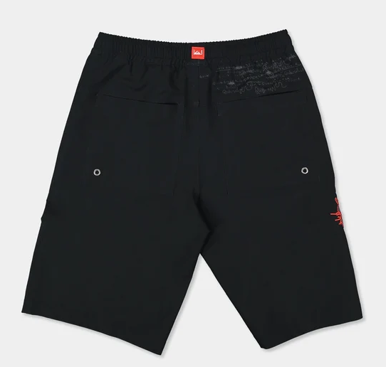 Quiksilver Scrawl 19" Youth Boardshorts in black from rear flatlay