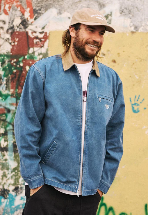 Quiksilver Sharper Pad Unlined Men's Jacket in dark denim on Mikey Wright