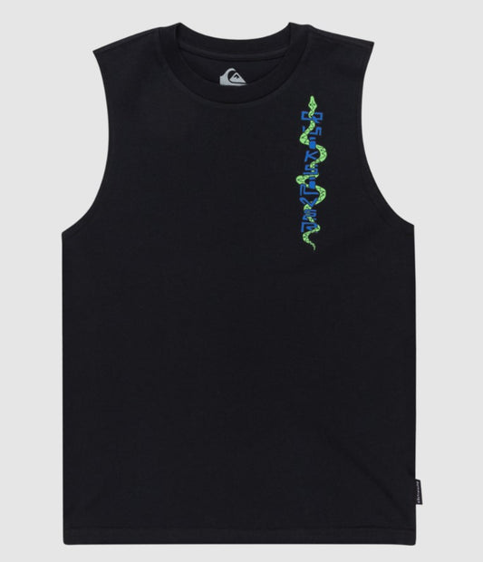 Quiksilver Snake Tales Youth Muscle in black from front