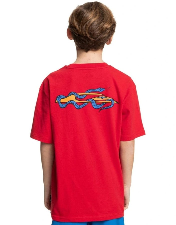 Quiksilver Groms Snake Tales Tee in salsa colourway from rear