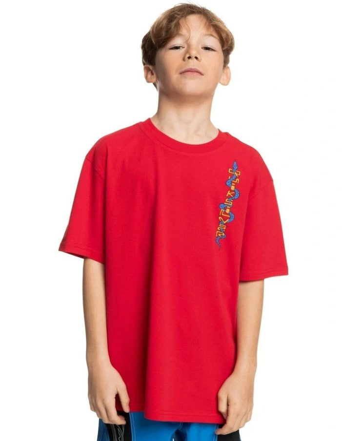 Quiksilver Groms Snake Tales Tee in salsa from front