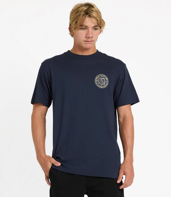 Quiksilver Steer Away Mens T-Shirt in dark navy from front