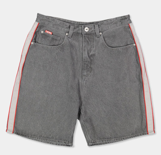 Quiksilver System 23" Men's Denim Shorts in dark smoke colourway from the front