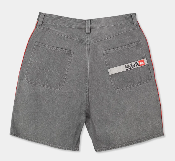 Quiksilver System 23" Men's Denim Shorts in dark smoke colourway from the back