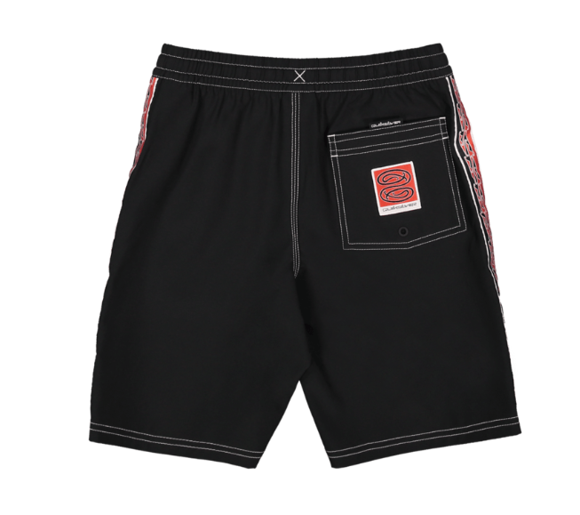Quiksilver Tai Kehu Pu-Tawhiro 20" Maori Volley Shorts in black from the back