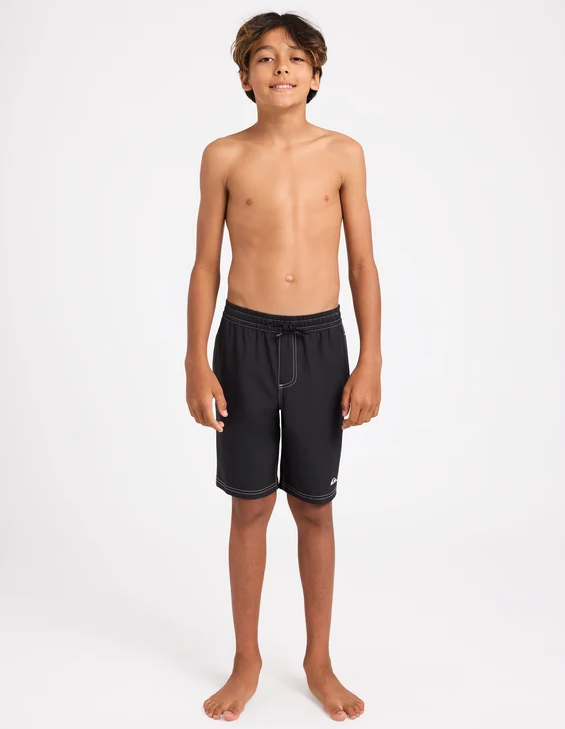 Quiksilver Tai Kehu Youth Pu-Tawhiro Maori Volley Shorts on a model from the front