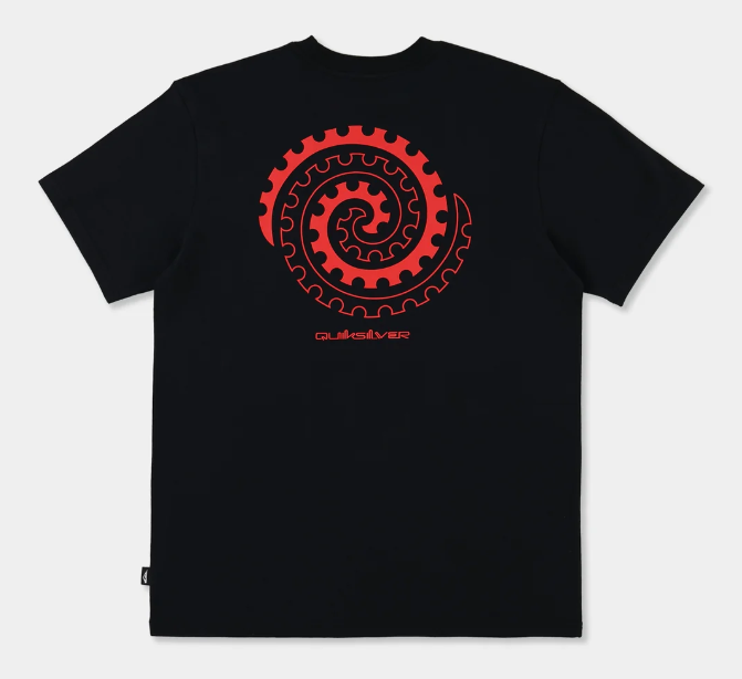Quiksilver Tai Kehu Tai Uru Men's T-Shirt in black flatlay from the back