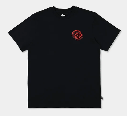 Quiksilver Tai Kehu Tai Uru Men's T-Shirt in black flatlay from the front