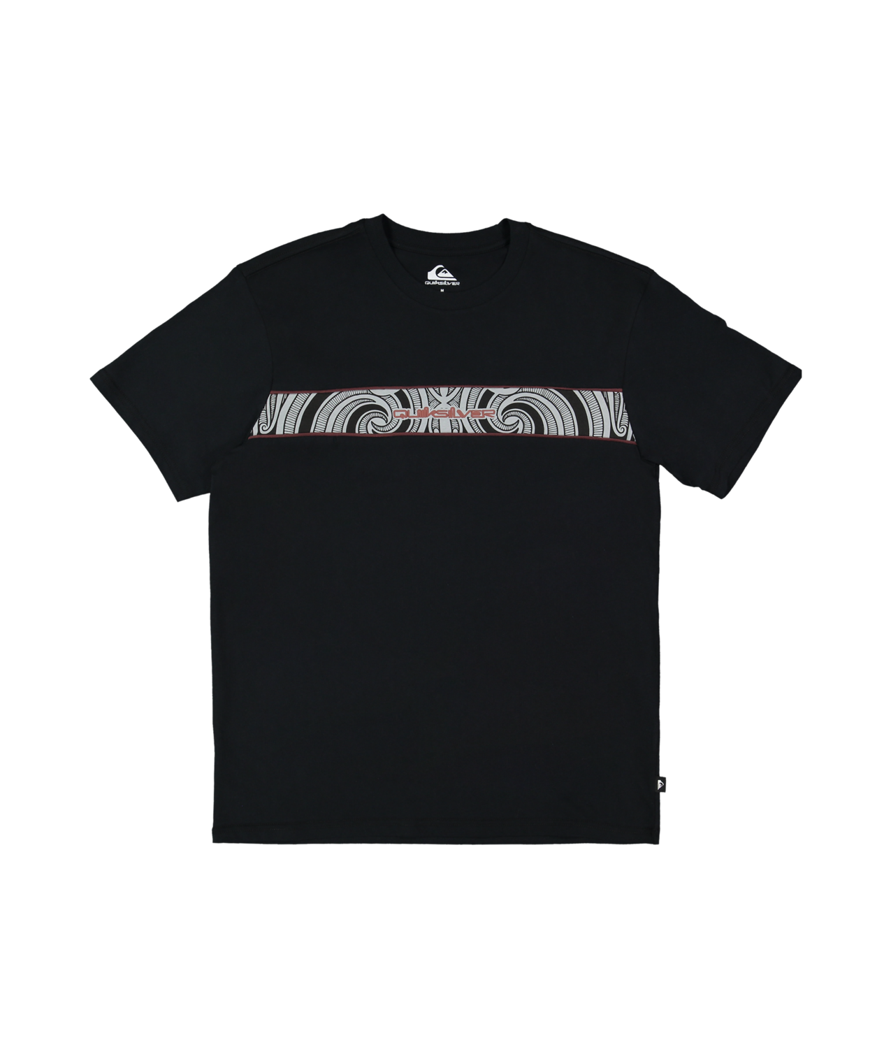Quiksilver Tai Kehu Takarangi Panel T-Shirt in black flat lay