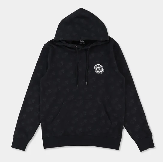 Quiksilver Tai Kehu Tiki Hoodie in black from the front flatlay