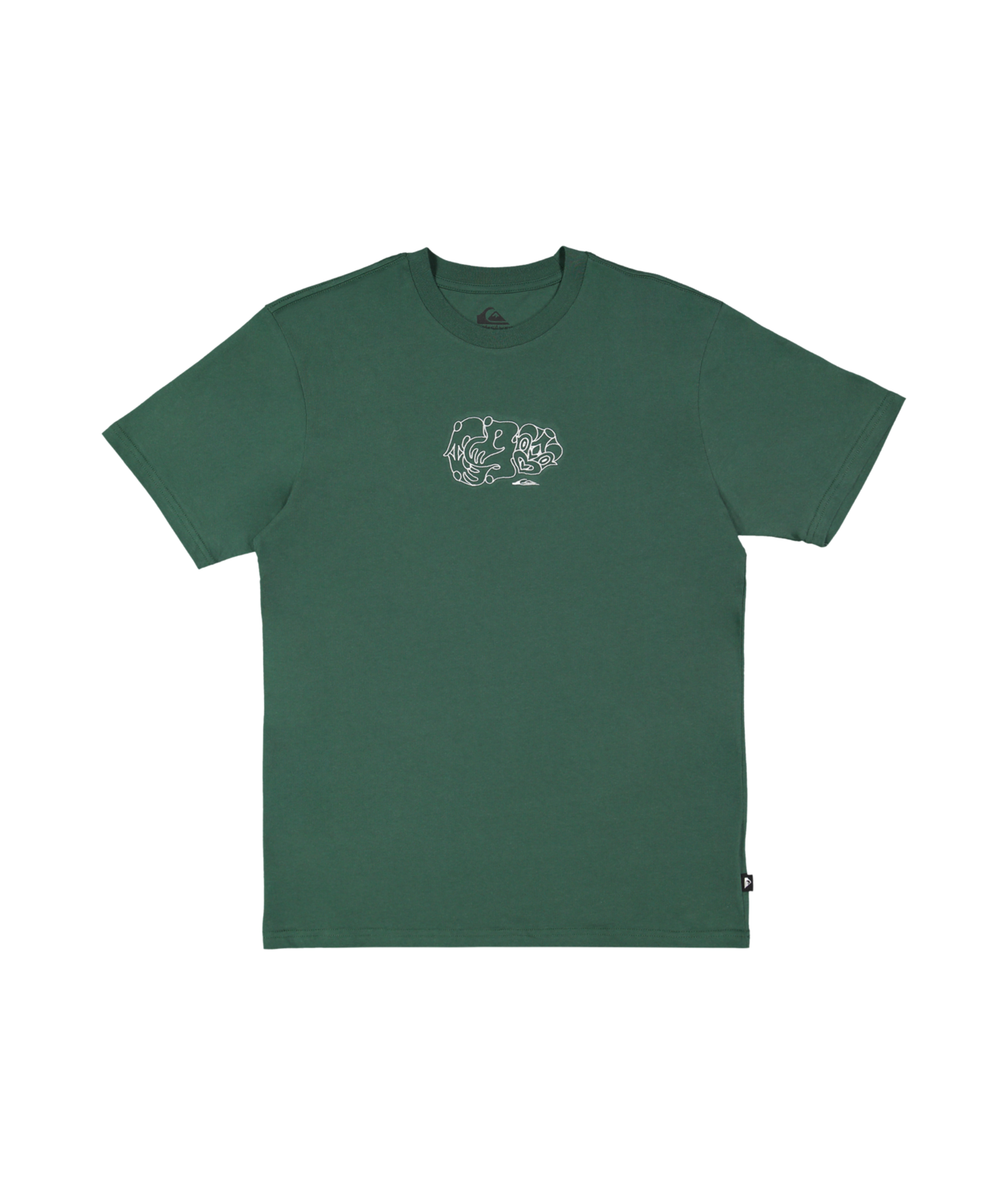 Quiksilver Tai Kehu Tiki T-Shirt in jungle green from the front flatlay
