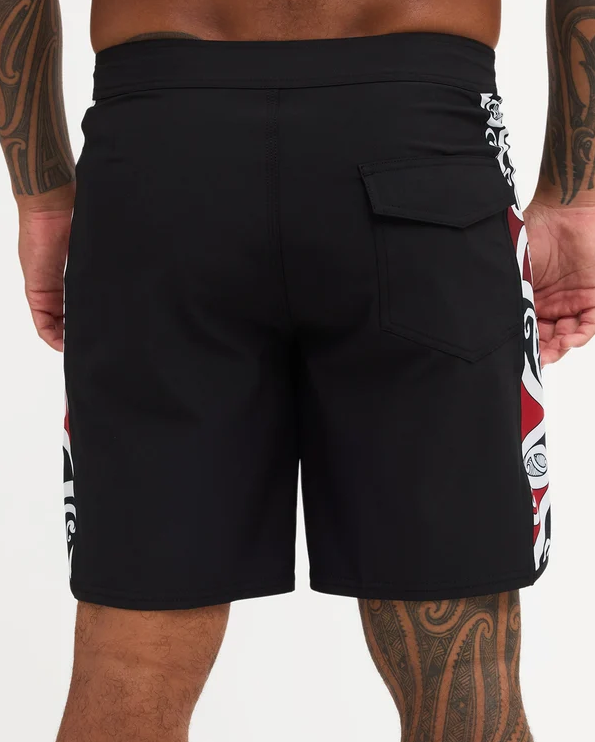 Quiksilver Tai Kehu Tohu Surfsilk 18" Boardshorts on Kehu Butler from the back