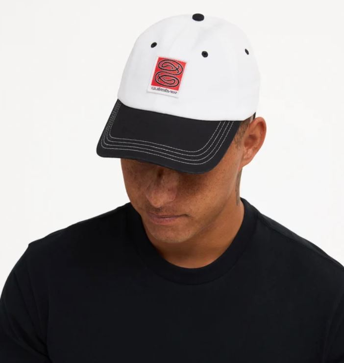 Quiksilver Tai Kehu Tuna Heke Cap in white with black peak from the front