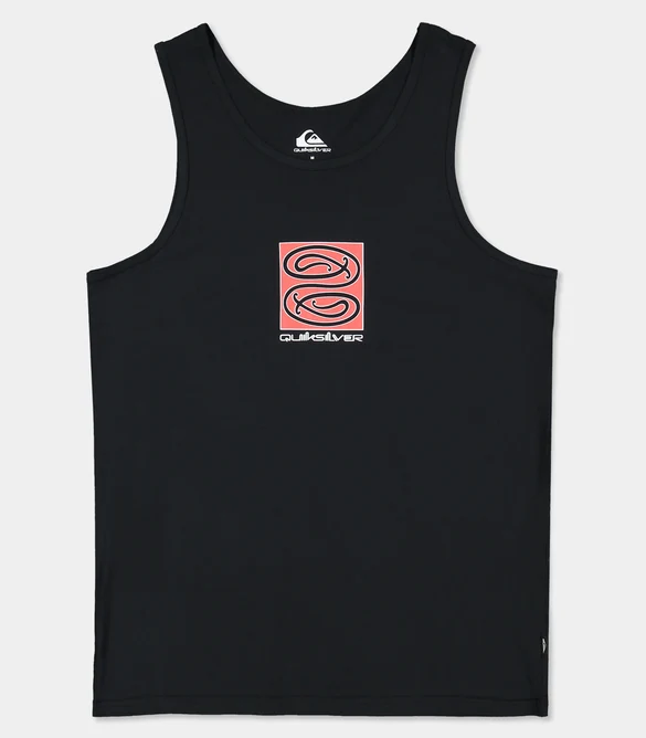 Quiksilver Tai Kehu Tuna Heke Tank in black flatlay from the front