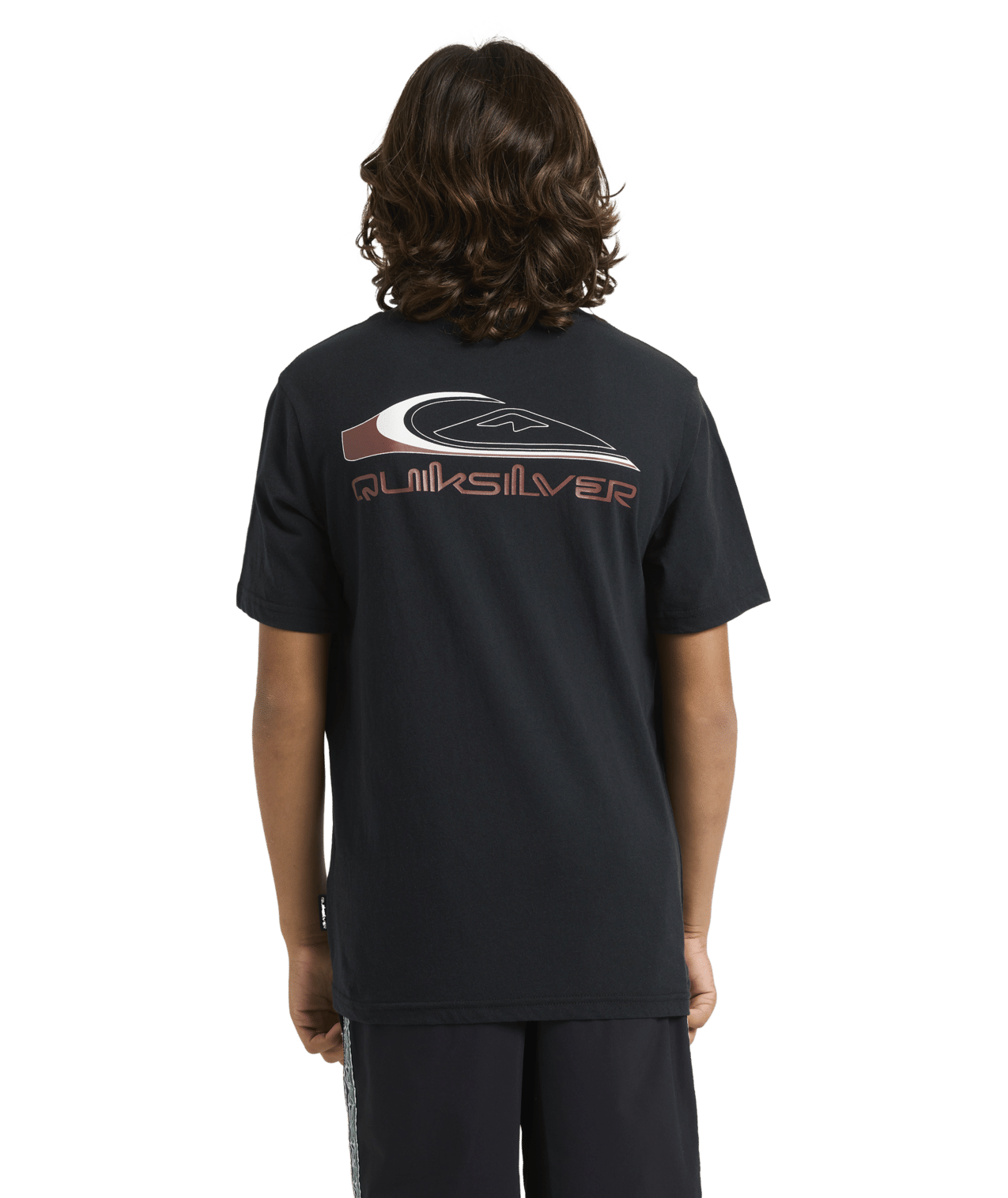 Quiksilver Tai Kehu Tohu Youth T-Shirt  in black from rear on youth model