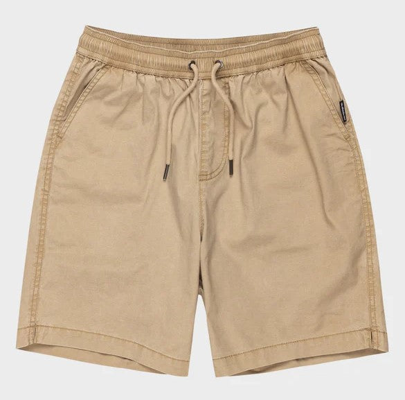 Quiksilver Taxer Youth Shorts in khaki from front flat lay
