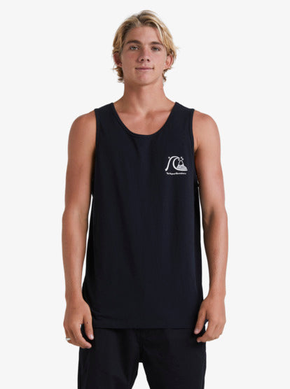 Quiksilver The Original BoardShort Co Tank in black on model from front