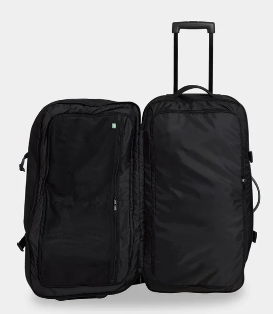 Quiksilver Transit Roller 100 Litre Travel Bag in black and grey from inside