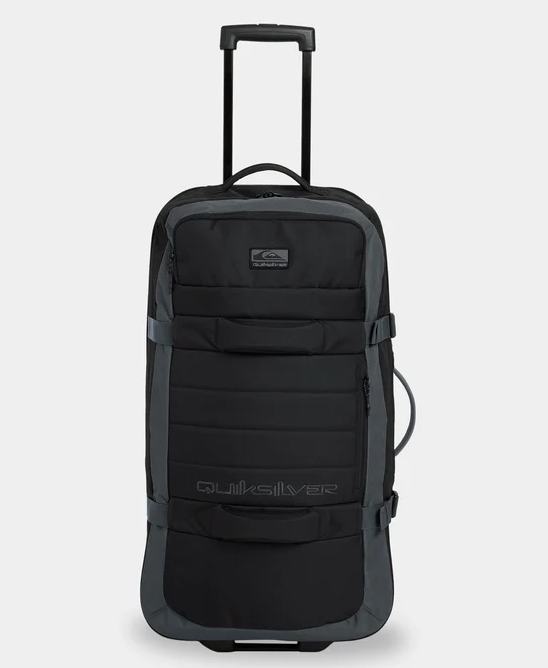 Quiksilver Transit Roller 100 Litre Travel Bag in black and grey from front