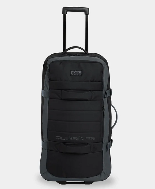 Quiksilver Transit Roller 100 Litre Travel Bag in black and grey from front