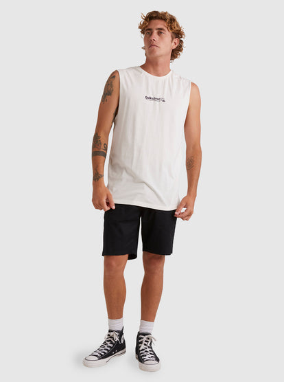 Quiksilver Triple Up Muscle Tee in gardenia from front